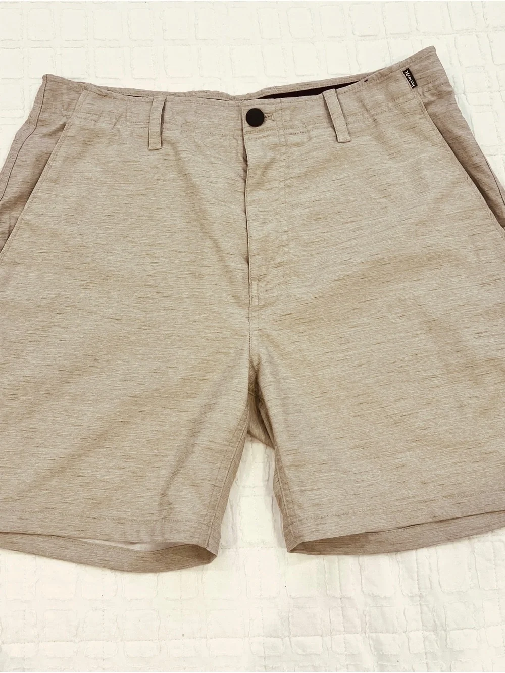 Hurley Men's Light Beige Flat Front Shorts